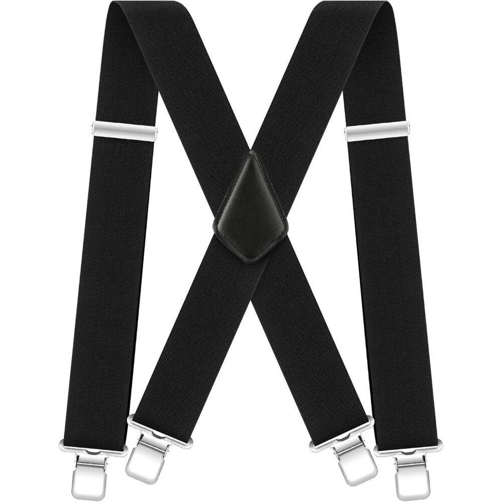 Mens Heavy Duty Suspenders with Strong Clips Elastic Y Back Braces 2 Inch